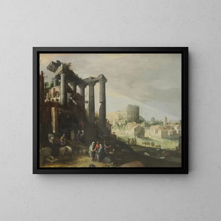Willem van Nieulandt the younger - Landscape with a View of Campo Vaccino in Rome.webp