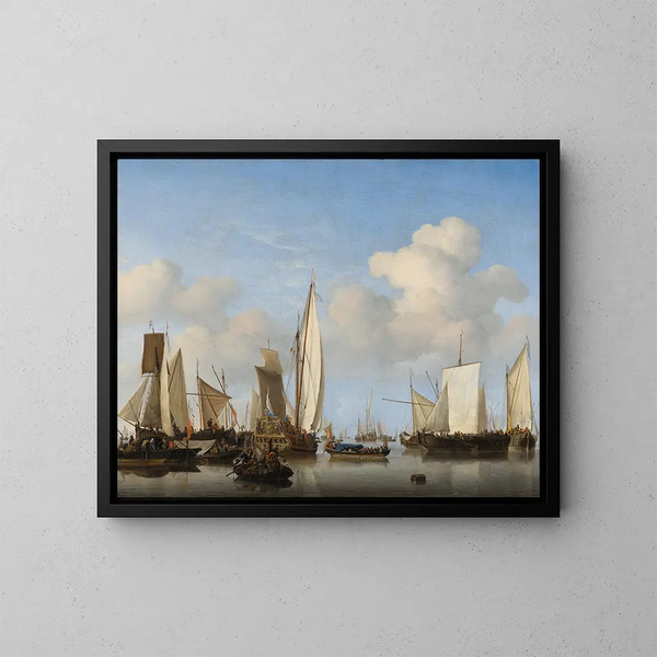 Bateaux dans les rades - Willem van de Velde le Jeune — kehystetty taideteos seinällä