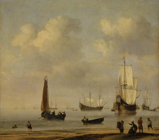 Willem van de Velde the Younger - ThreeMasted Ships and Fishing Boats in a Calm.webp