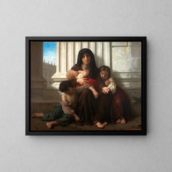 Charité - William Bouguereau — kehystetty taideteos seinällä