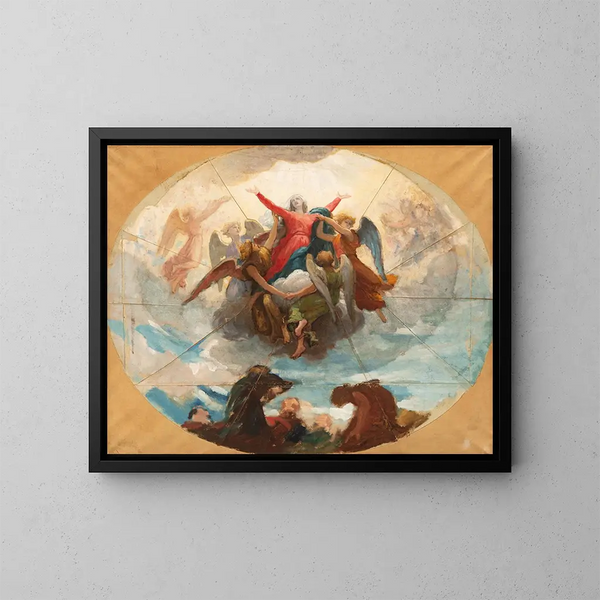Study for the ceiling of the Virgin Chapel of La Rochelle - William Bouguereau — kehystetty taideteos seinällä