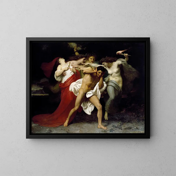 Orestea vainoo Fuurioiden toimesta - William Bouguereau — kehystetty taideteos seinällä