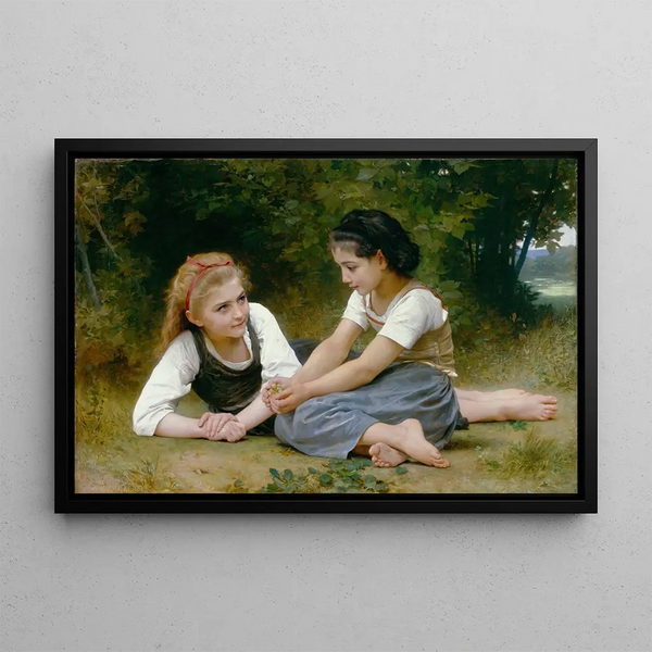 William Bouguereau - Pähkinänkerääjät — kehystetty taideteos seinällä