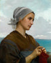 Bretonilainen virkkaajamaalaus - William Bouguereau — näkymä teoksesta