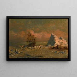 William Bradford - Shipping Vessel With Ice Floes And Figures.webp