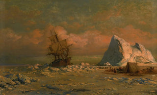 William Bradford - Shipping Vessel With Ice Floes And Figures.webp