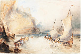 William Callow - Fishing Boats off a Rocky Coast.webp