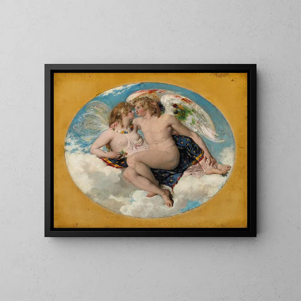 Cupidon et Psyché - William Etty — kehystetty taideteos seinällä