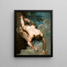 Manlius heittäytyy kalliolta - William Etty — kehystetty taideteos seinällä