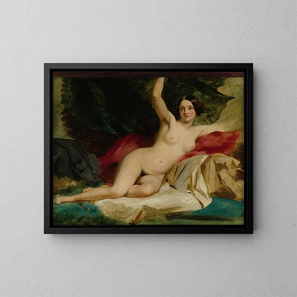 Nu naisellinen makoileva - William Etty — kehystetty taideteos seinällä