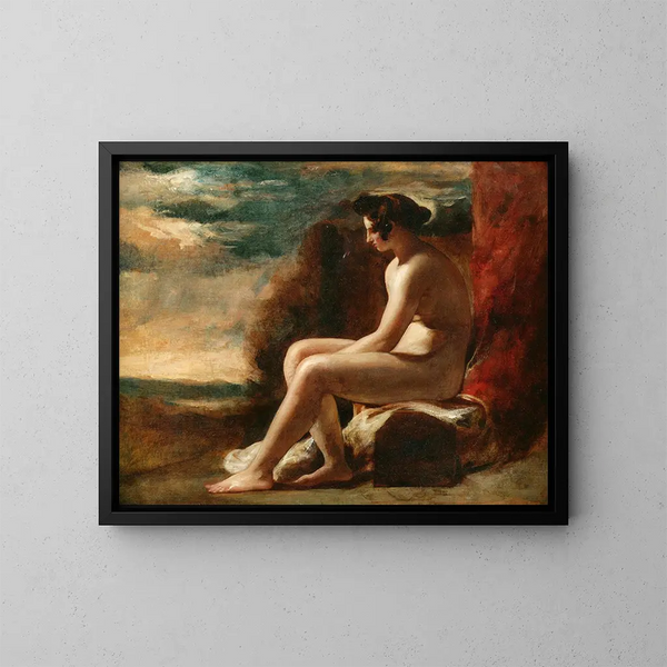 Nu istuu maisemassa - William Etty — kehystetty taideteos seinällä