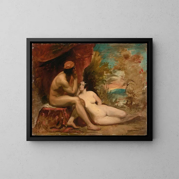 Study for a Forest Family - William Etty — kehystetty taideteos seinällä