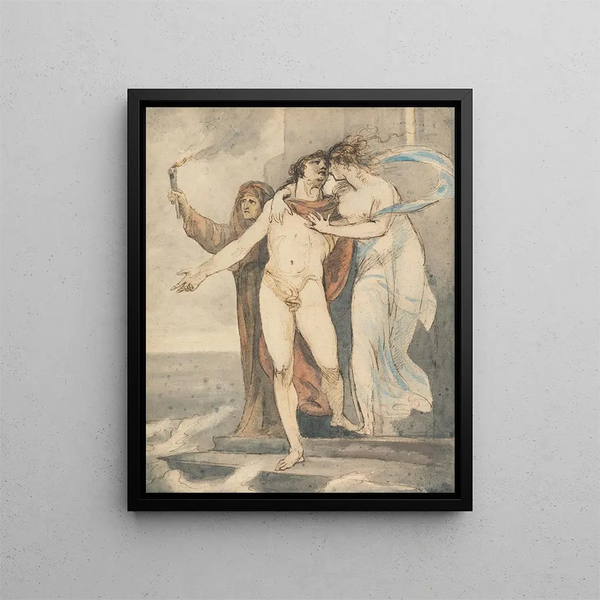 William Hamilton - Leander Taking Leave of Hero Before Swimming Back Across the Hellespont.webp