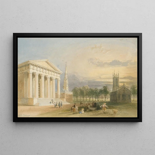 William Henry Bartlett - Study for Bartletts View of Yale College and Statehouse.webp