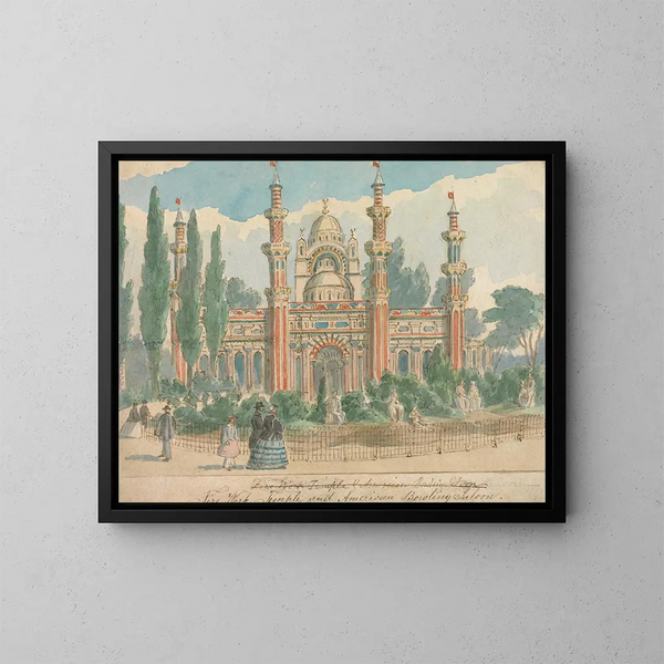 Temple de la pyrotechnie et saloon du bâtiment américain - William Henry Brooke — kehystetty taideteos seinällä