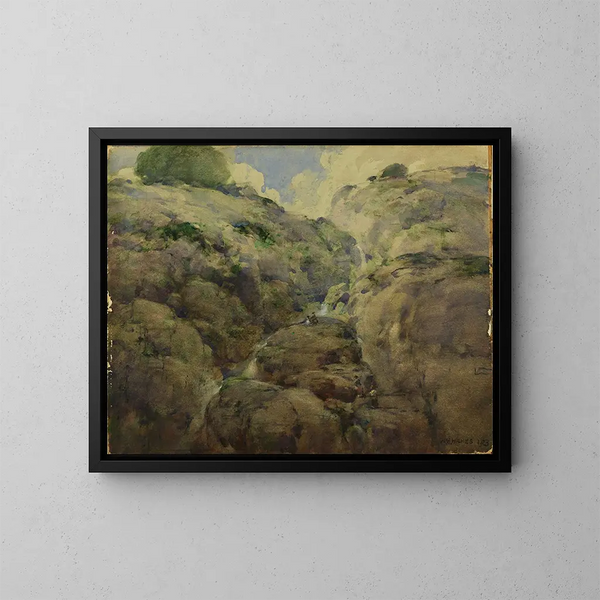 Gorge de montagne, Colorado - William Henry Holmes — kehystetty taideteos seinällä