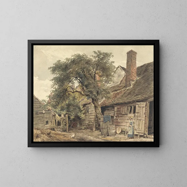 Le jardin d'un cottage - William Henry Hunt — kehystetty taideteos seinällä