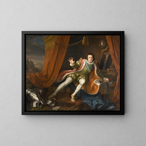 David Garrick dans Richard III - William Hogarth — kehystetty taideteos seinällä