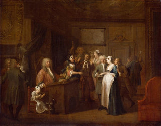 La Dénonciation - William Hogarth — näkymä teoksesta