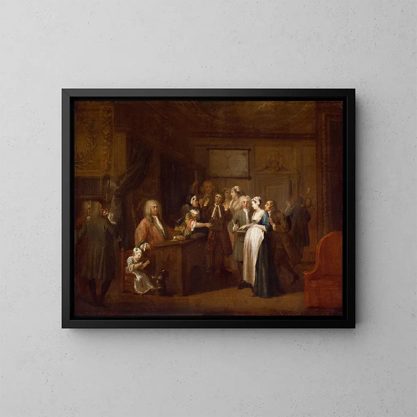 La Dénonciation - William Hogarth — kehystetty taideteos seinällä