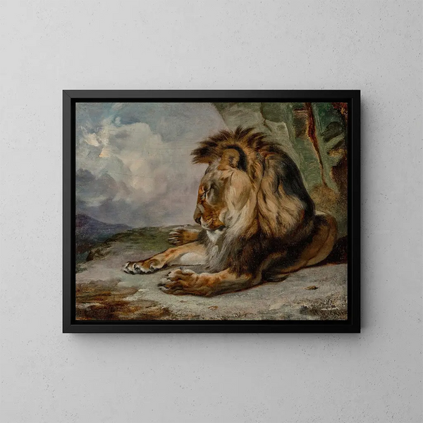 Lion endormi - William Huggins — kehystetty taideteos seinällä