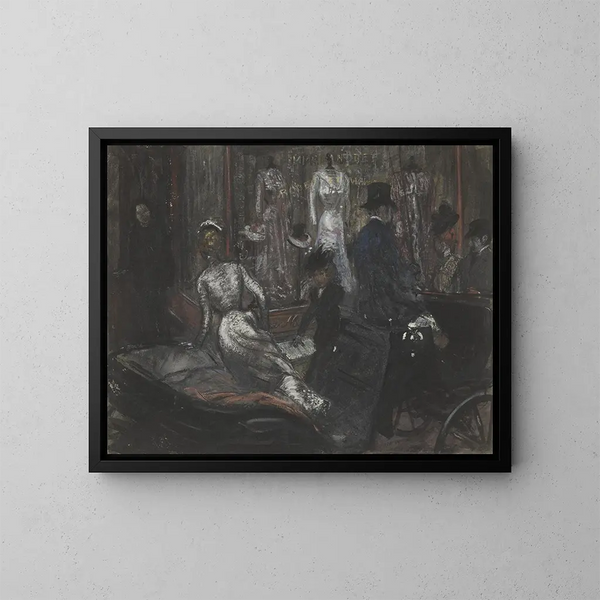 Chez les modistes - William James Glackens — kehystetty taideteos seinällä