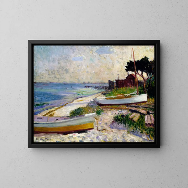 Rantamaisemakuva - William James Glackens — kehystetty taideteos seinällä