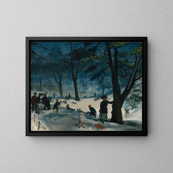 Hiver à Central Park - William James Glackens — kehystetty taideteos seinällä