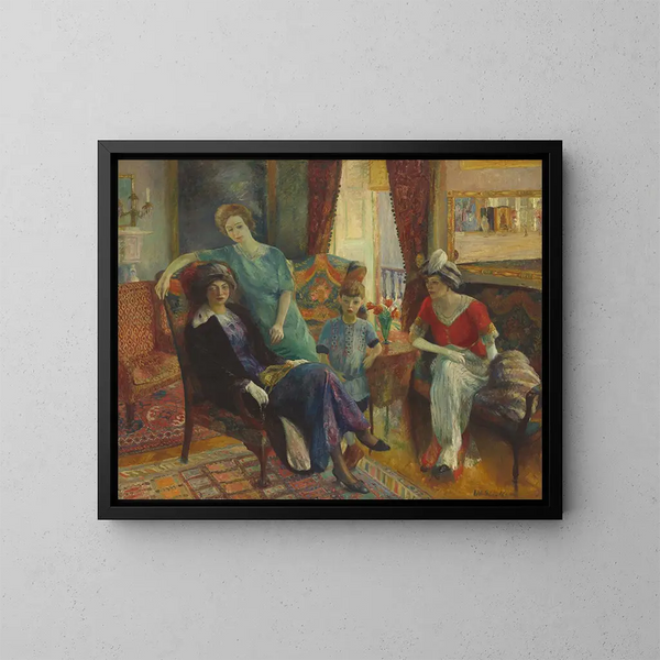 Perheryhmä - William James Glackens — kehystetty taideteos seinällä