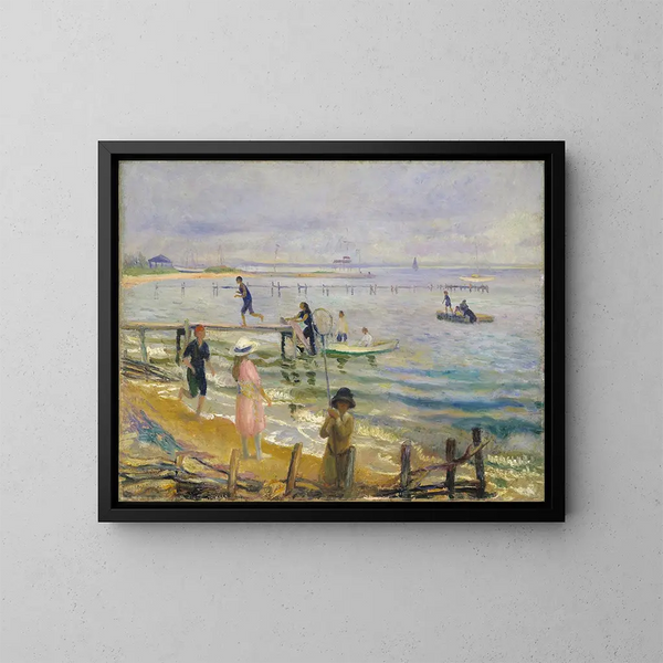 Jetées à Bellport - William James Glackens — kehystetty taideteos seinällä