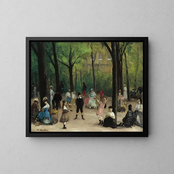 Jardins du Luxembourg - William James Glackens — kehystetty taideteos seinällä