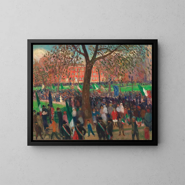 Parade à Washington Square - William James Glackens — kehystetty taideteos seinällä
