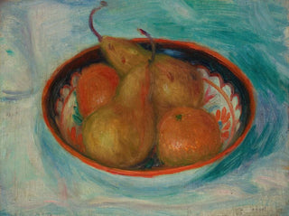 Päärynöitä ja appelsiineja kulhossa - William James Glackens — näkymä teoksesta