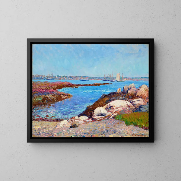 Portsmouth Harbor, New Hampshire - William James Glackens — kehystetty taideteos seinällä