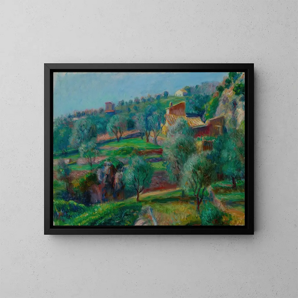 Terrasses du sud de la France - William James Glackens — kehystetty taideteos seinällä