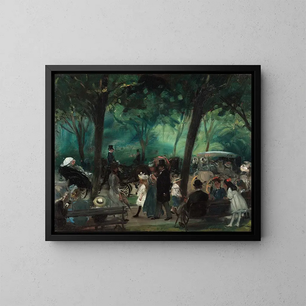 La Promenade dans Central Park - William James Glackens — kehystetty taideteos seinällä