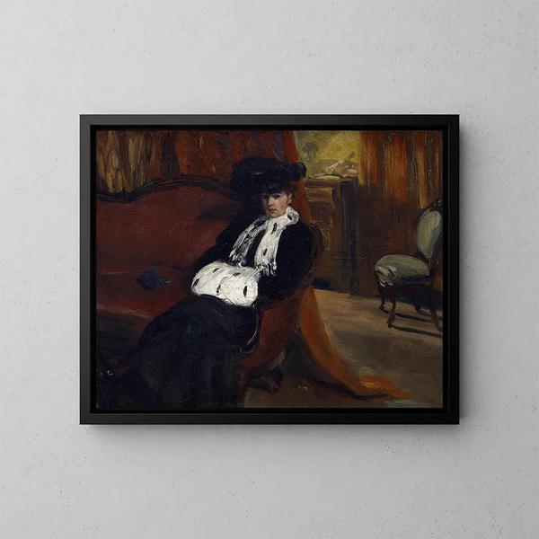 Le manchon d'hermine - William James Glackens — kehystetty taideteos seinällä