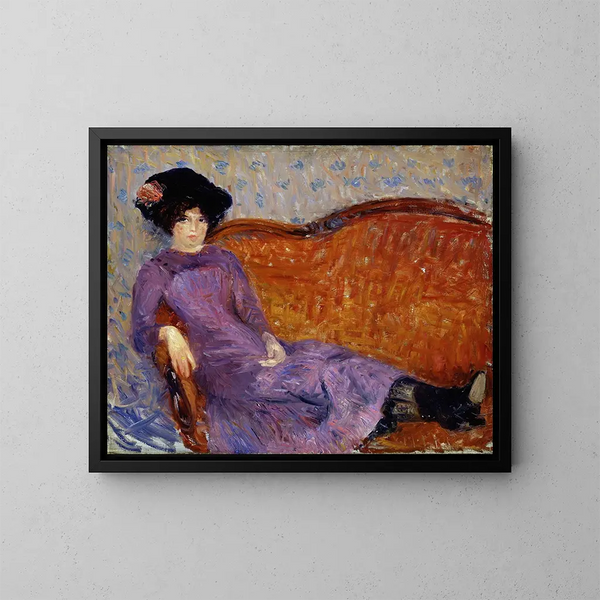 La robe violette - William James Glackens — kehystetty taideteos seinällä