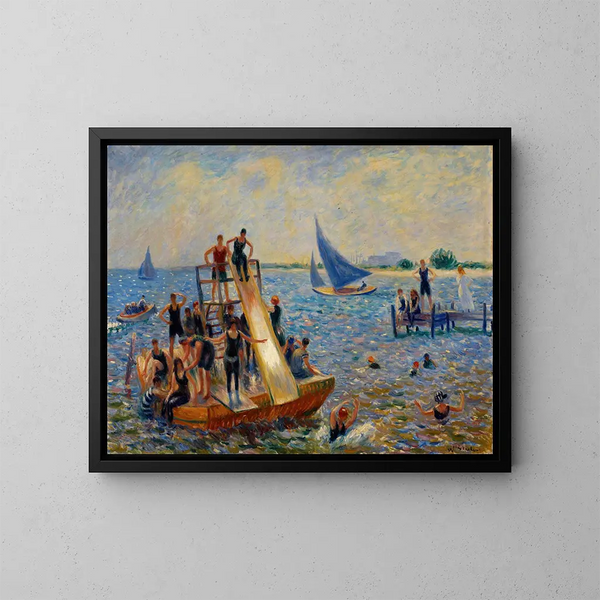 Le Radeau - William James Glackens — kehystetty taideteos seinällä