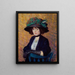 Nainen hatussa, vihreä - William James Glackens — kehystetty taideteos seinällä
