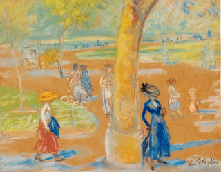 William James Glackens - Woman with Umbrella Washington Square.webp