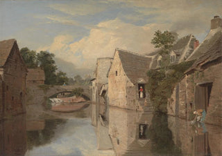 William Linton - Cottages by a River.webp