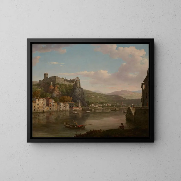 Vue de la Saône et du château de Pierre Scize, Lyon, France - William Marlow — kehystetty taideteos seinällä