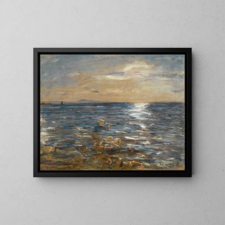 Pêche depuis les rochers à Port Seton - William Mctaggart — kehystetty taideteos seinällä