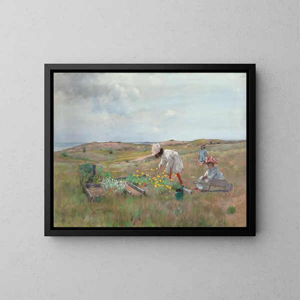 Kukkien kokoontuminen, Shinnecock, Long Island - William Merritt Chase — kehystetty taideteos seinällä