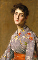 Nuori tyttö japanilaisessa puvussa - William Merritt Chase — näkymä teoksesta