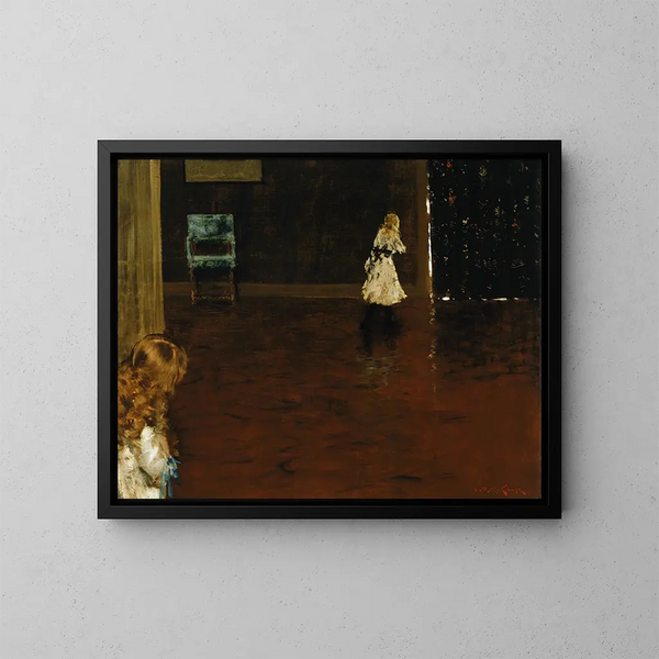 Cache-cache - William Merritt Chase — kehystetty taideteos seinällä