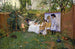 Aamiaiskuva ulkona - William Merritt Chase — näkymä teoksesta