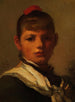 William Morris Hunt - Tytön maalaus punaisella hiusnauhalla — näkymä teoksesta