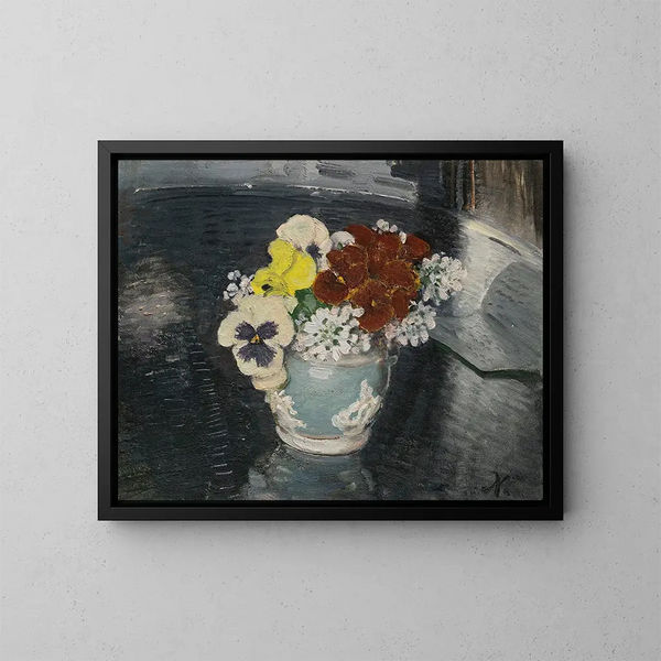 Pensées et autres fleurs - William Nicholson — kehystetty taideteos seinällä